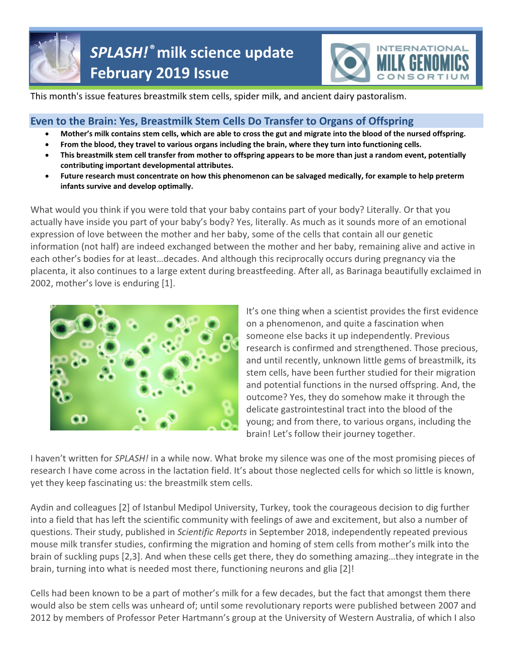 SPLASH!®Milk Science Update February 2019 Issue