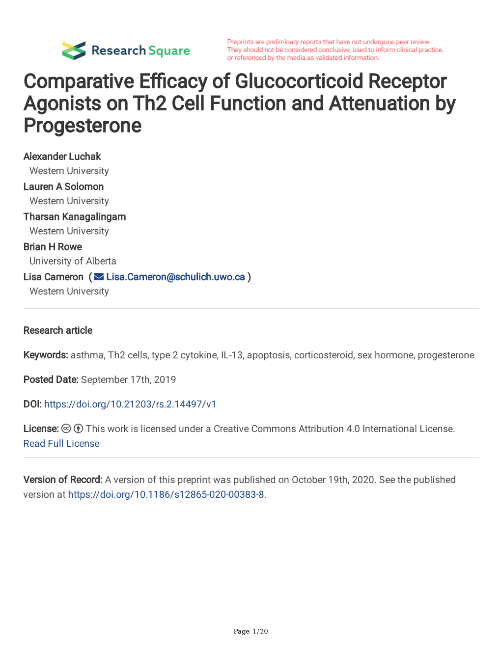 Comparative Efficacy of Glucocorticoid Receptor Agonists on Th2 Cell Function and Attenuation by Progesterone