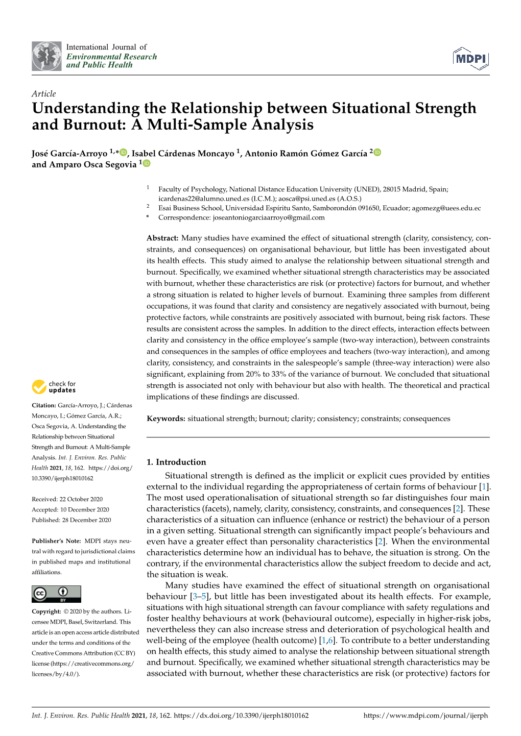 Understanding the Relationship Between Situational Strength and Burnout: a Multi-Sample Analysis