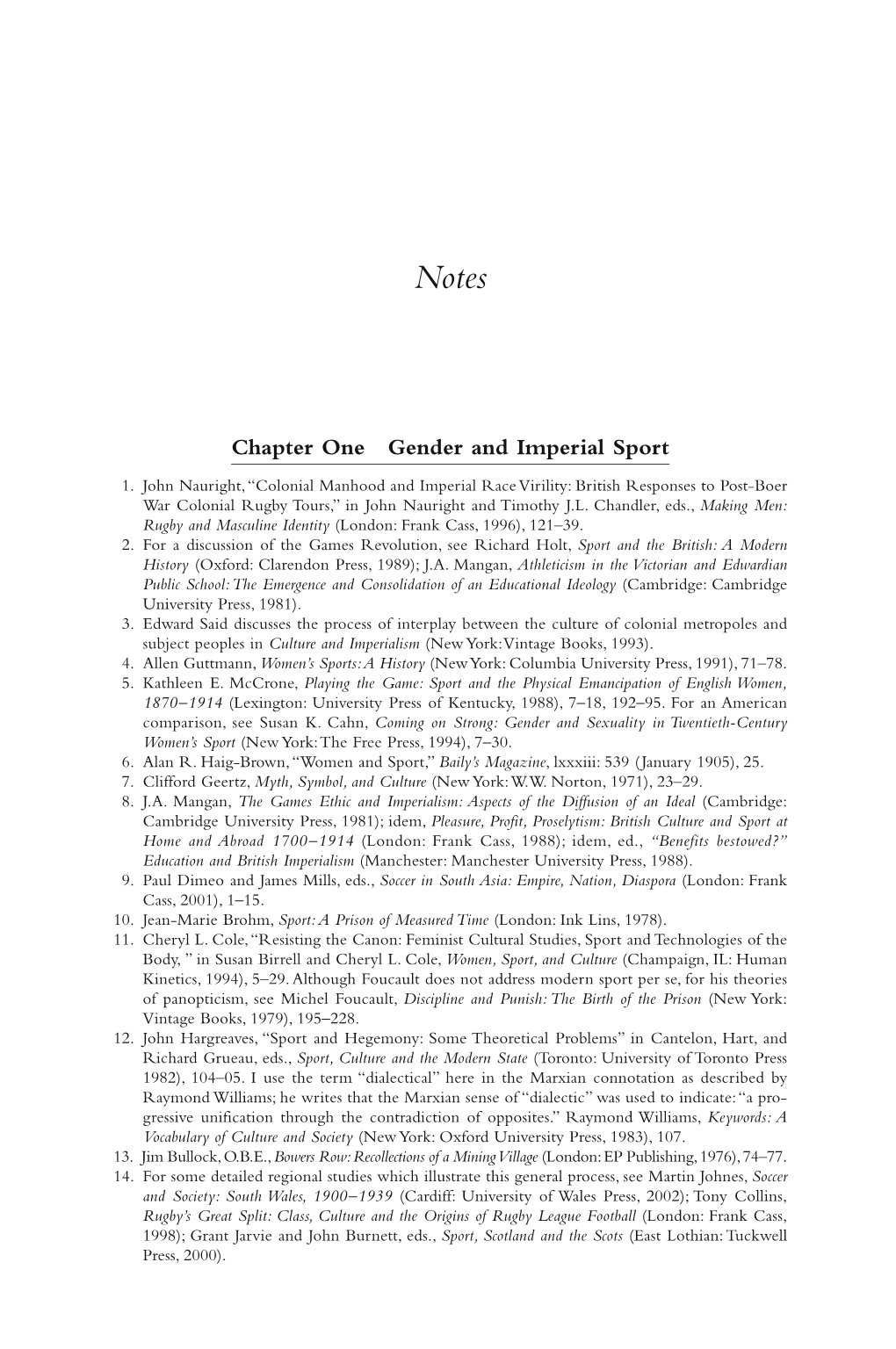 Chapter One Gender and Imperial Sport