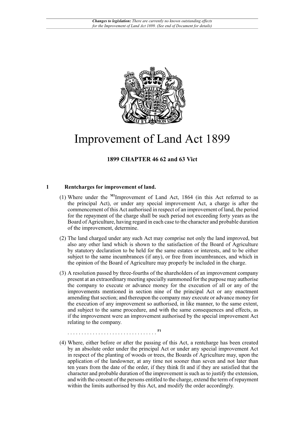 Improvement of Land Act 1899