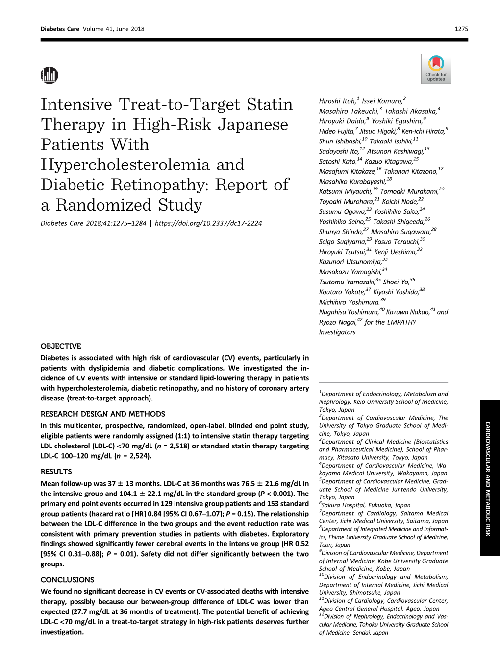 Intensive Treat-To-Target Statin Therapy in High