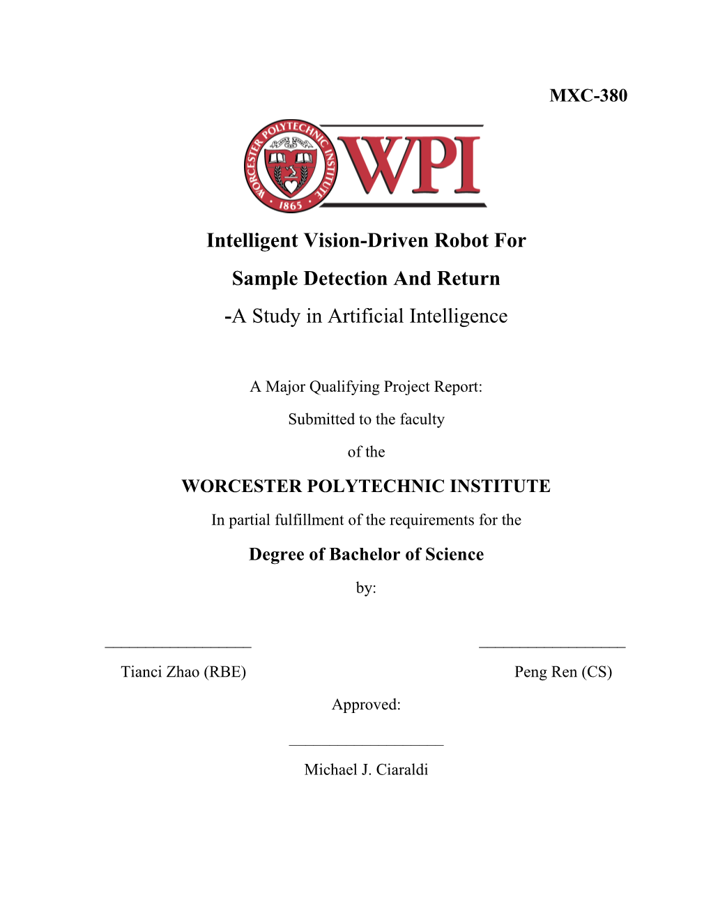 Intelligent Vision-Driven Robot for Sample Detection and Return -A Study in Artificial Intelligence