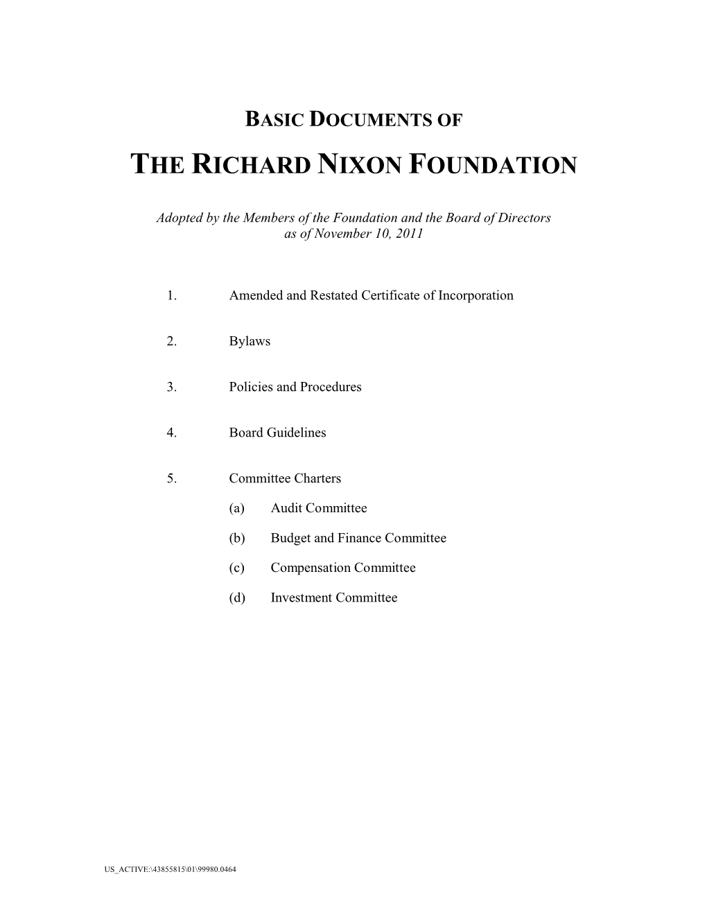 Governing Documents and Within the Scope of the Restrictions on Exempt Organizations Under U.S