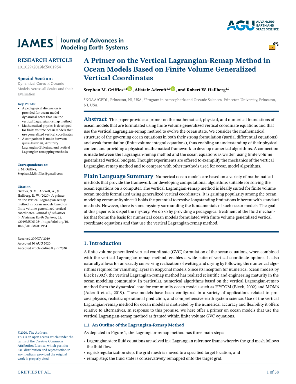 A Primer on the Vertical Lagrangian‐Remap Method in Ocean Models