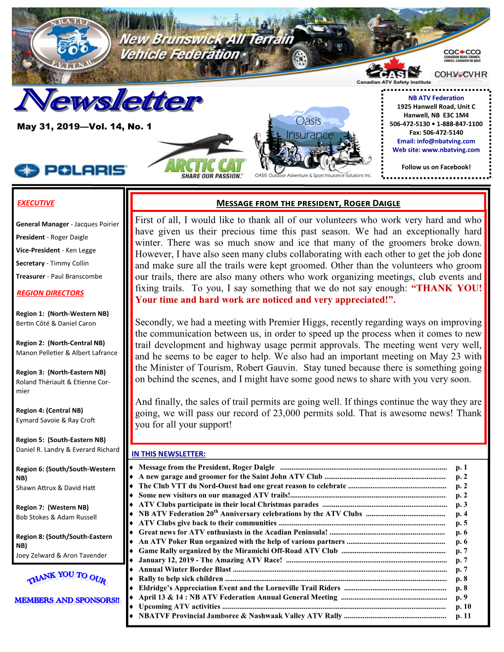 Newsletter of the NB ATV Federation