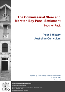 The Commissariat Store and Moreton Bay Penal Settlement Teacher Pack