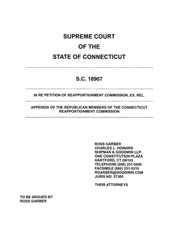 Appendix of the Republican Members of the Connecticut Reapportionment Commission