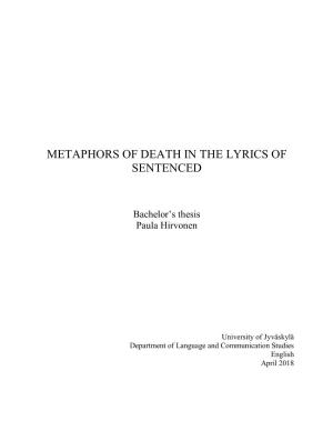 Metaphors of Death in the Lyrics of Sentenced