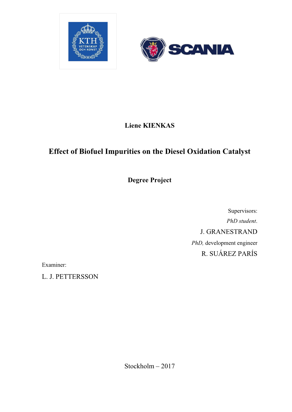 Effect of Biofuel Impurities on the Diesel Oxidation Catalyst