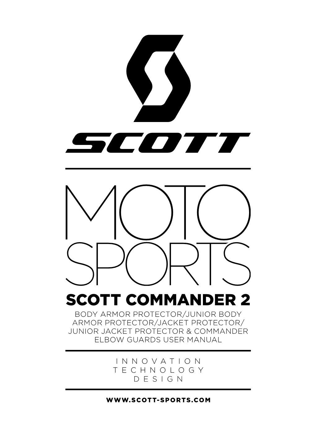 Scott Commander 2 Body Armor Protector/Junior Body Armor Protector/Jacket Protector/ Junior Jacket Protector & Commander Elbow Guards User Manual