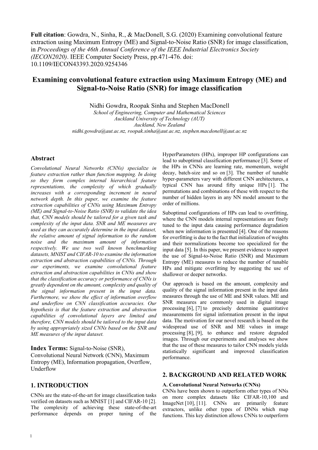 Examining Convolutional Feature Extraction Using Maximum Entropy Me