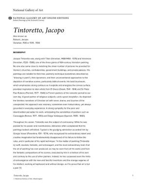 Tintoretto, Jacopo Also Known As Robusti, Jacopo Venetian, 1518 Or 1519 - 1594
