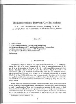 Homomorohisms Between Ore Extensions