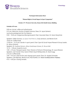 Dr. Guylaine Demers, Allison Sandmeyer-Graves, Dr. Bruce Kidd 12:15 – 1:00 Pm: Break for Lunch 1:00 – 2:15 Pm: Parasport Panel