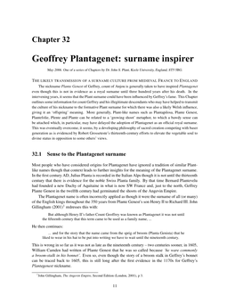 Geoffrey Plantagenet: Surname Inspirer