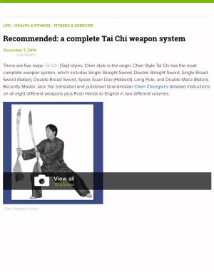 A Complete Tai Chi Weapon System