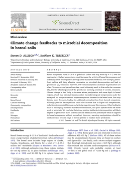 Climate Change Feedbacks to Microbial Decomposition in Boreal Soils