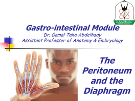 Gastro-Intestinal Module Dr. Gamal Taha Abdelhady Assistant Professor of Anatomy & Embryology