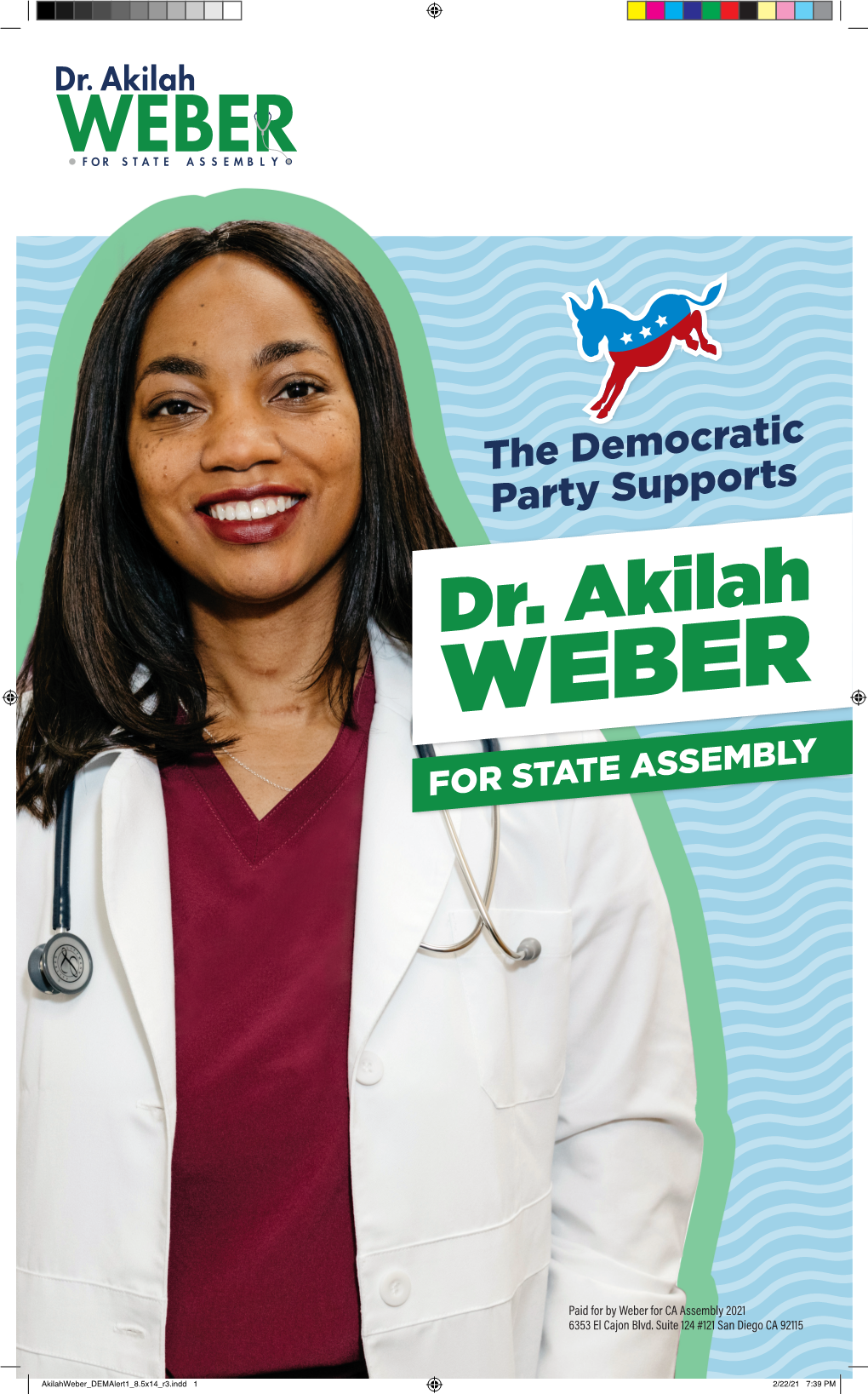 Dr. Akilah WEBER for STATE ASSEMBLY