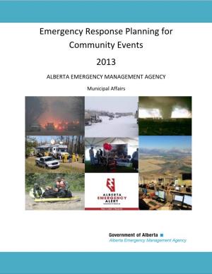Emergency Response Planning for Community Events 2013