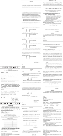 Sheriff Sale Public Notices