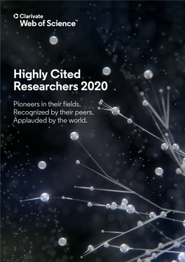 Highly Cited Researchers 2020 Pioneers in Their Fields