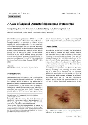 A Case of Myxoid Dermatofibrosarcoma Protuberans
