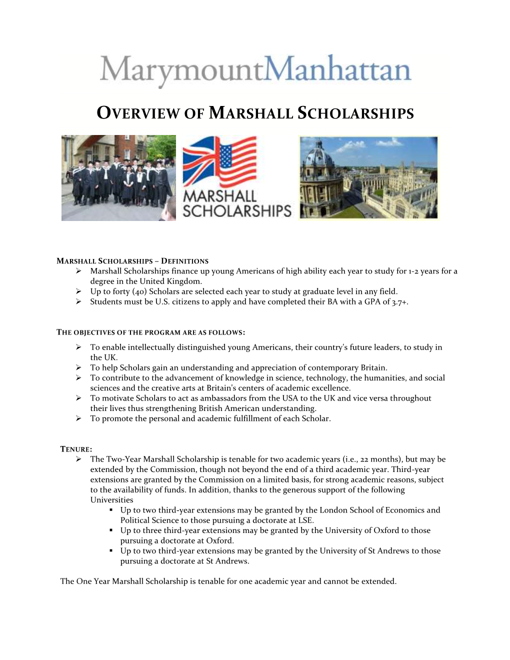 Overview of Marshall Scholarships