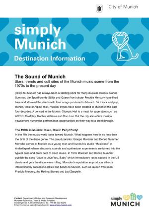 The Sound of Munich Stars, Trends and Cult Sites of the Munich Music Scene from the 1970S to the Present Day