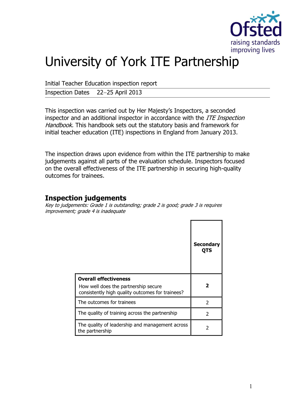 University of York ITE Partnership