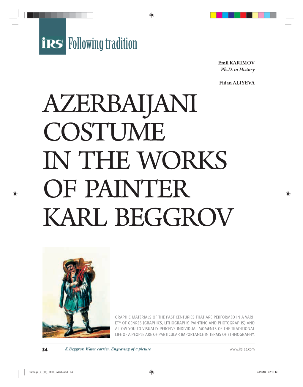 Azerbaijani Costume in the Works of Painter Karl Beggrov