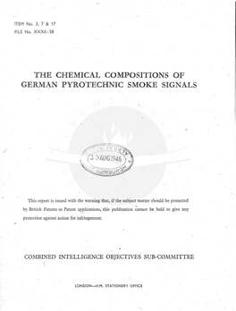The Chemical Compositions of German Pyrotechnic Smoke Signals