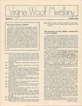 Virginia Woolf Miscellany, Issue 15, Christmas 1980