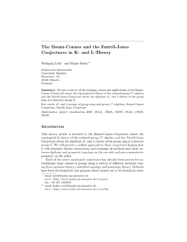 The Baum-Connes and the Farrell-Jones Conjectures in K- and L-Theory