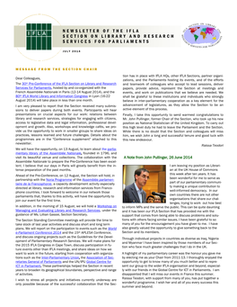 Newsletter of the Ifla Section on Library And
