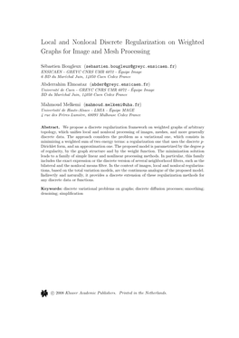 Local and Nonlocal Discrete Regularization on Weighted Graphs for Image and Mesh Processing