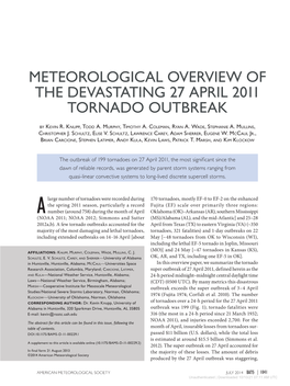 Meteorological Overview of the Devastating 27 April 2011 Tornado Outbreak
