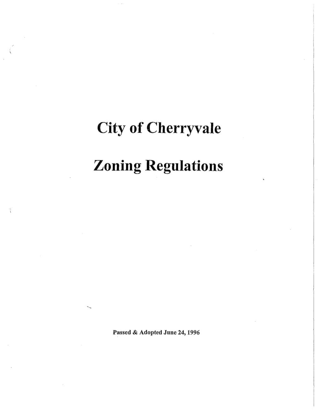 City of Cherryvale Zoning Regulations