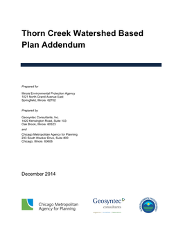 Thorn Creek Watershed Based Plan Addendum