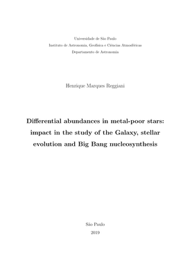 Differential Abundances in Metal-Poor Stars