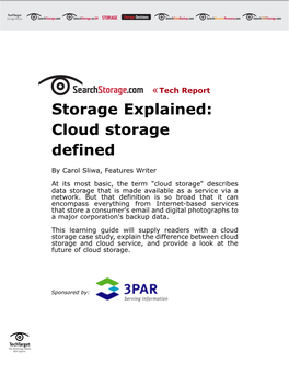 Storage Explained: Cloud Storage Defined