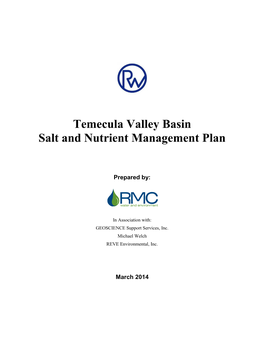 Temecula Valley Basin Salt and Nutrient Management Plan