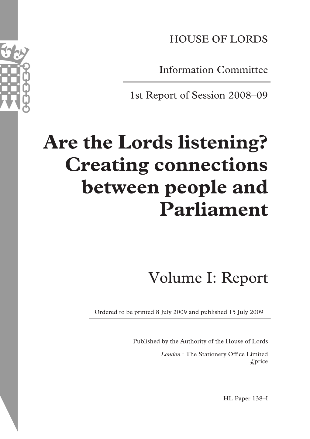 Are the Lords Listening? Creating Connections Between People and Parliament