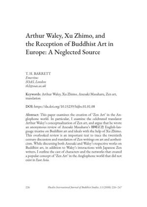 Arthur Waley, Xu Zhimo, and the Reception of Buddhist Art in Europe: a Neglected Source