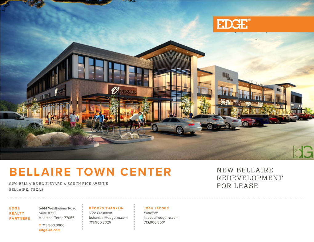 Bellaire Town Center Redevelopment Swc Bellaire Boulevard & South Rice Avenue for Lease Bellaire, Texas