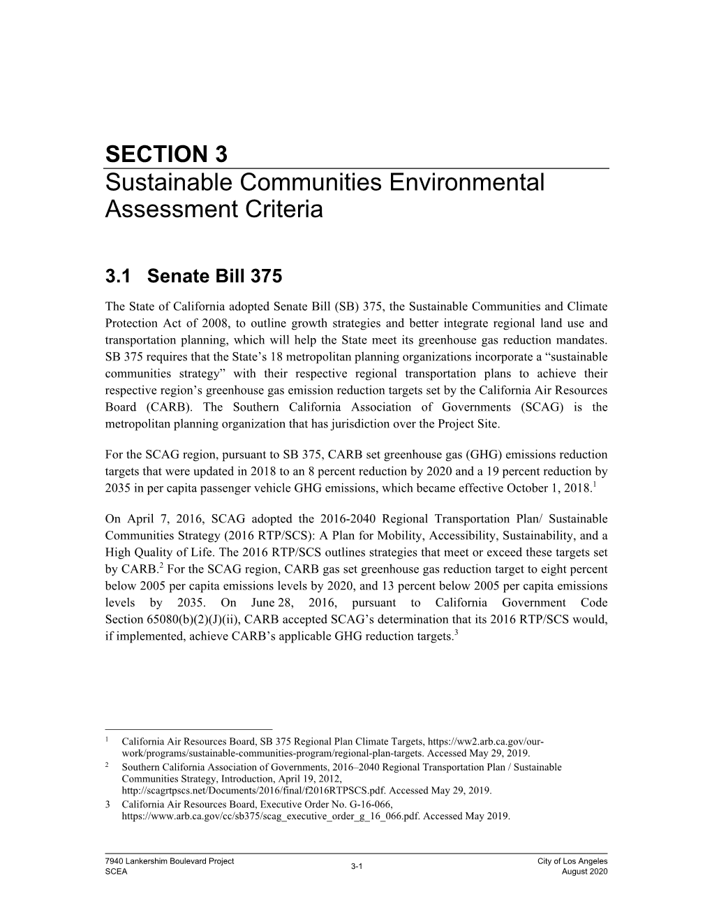 Sustainable Communities Environmental Assessment Criteria