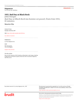 John Sturges / Bad Day at Black Rock (Un Homme Est Passé), États-Unis 1955, 81 Minutes]