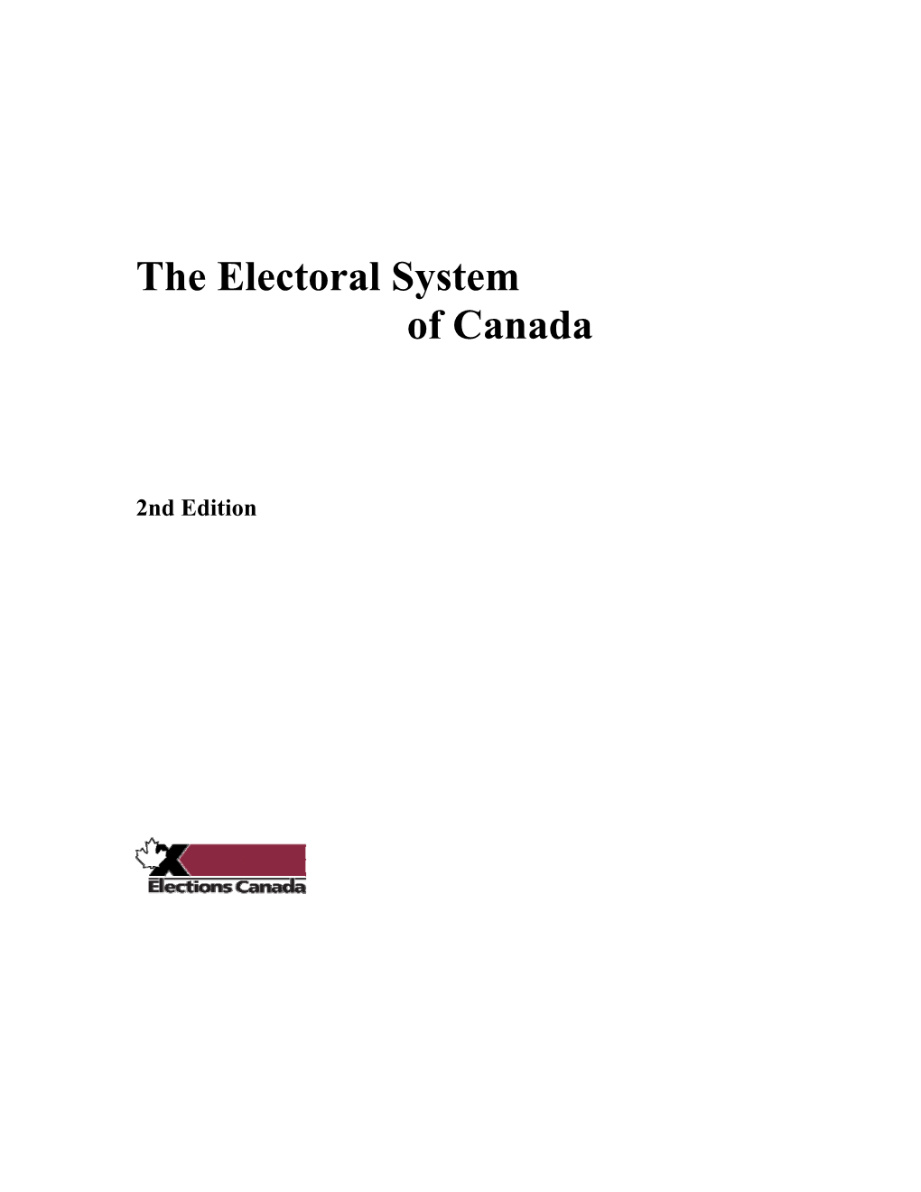 The Electoral System of Canada