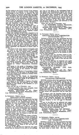 5400 the London Gazette, 10 December, 1943